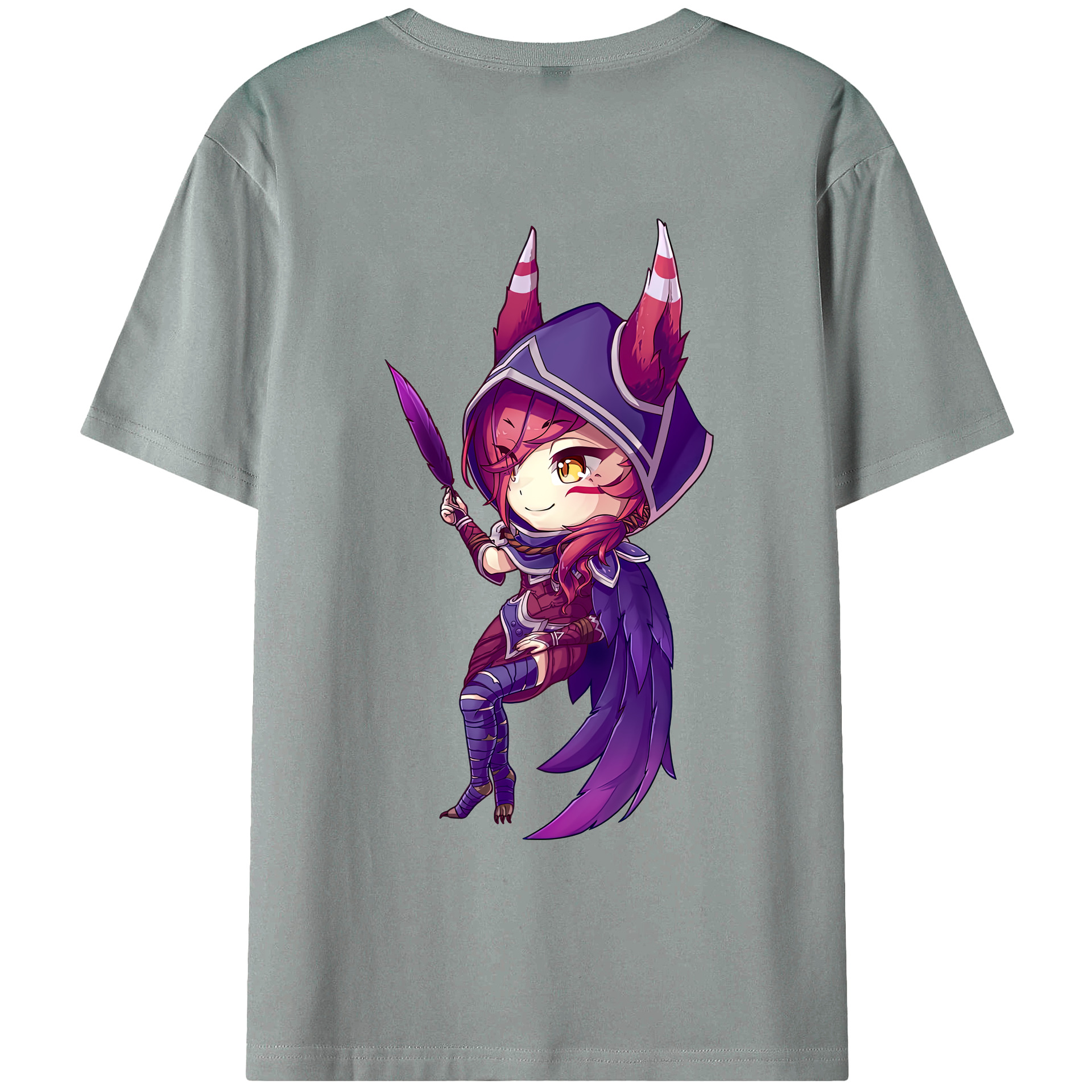 （画像用） リーグ・オブ・レジェンド League of Legends LOL 綿100％ メンズ半袖Tシャツ（バックプリント） 通気性